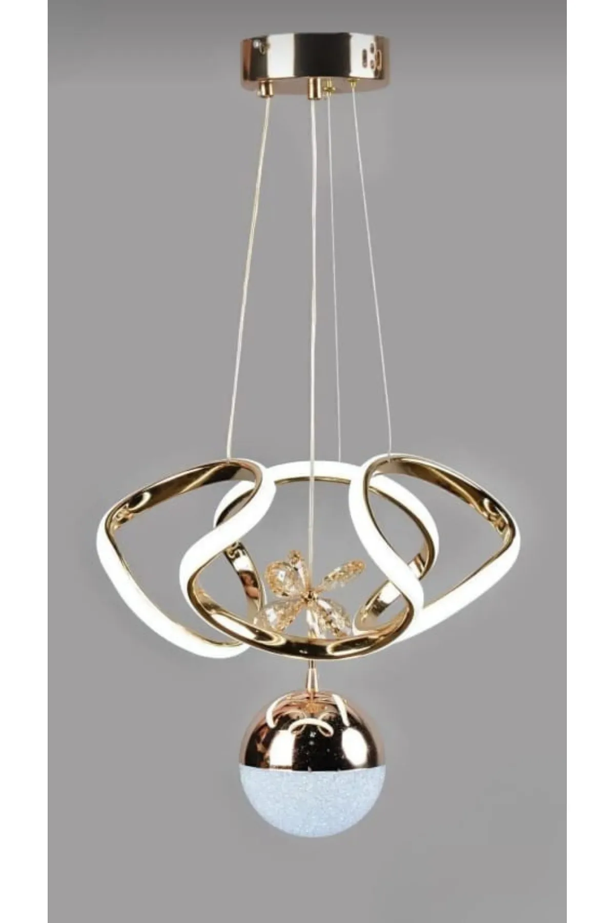 Led Avize Küçük Halozen Tek Top 3 Renk Gold